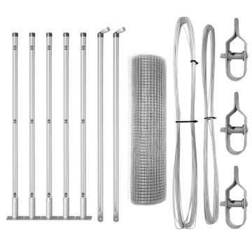 Vidaxl Steber ograje. srebrna 10 x 0,5 m (mreža 16 x 16 mm) Jeklo