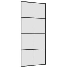Vidaxl Drsna vrata z opremo 90x205 cm ESG steklo in aluminij