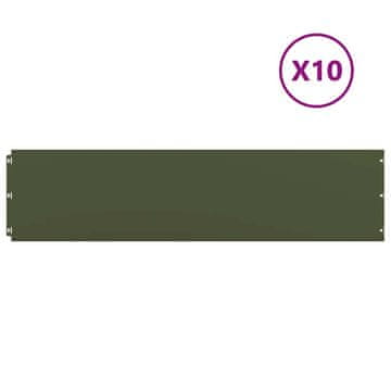 Vidaxl Robniki za trato 10 kosov Olivno zelena Hladno valjano jeklo