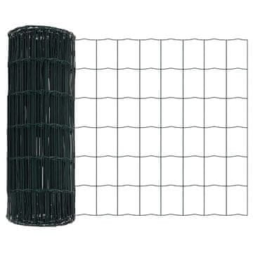 Vidaxl Evropska ograja Zelena 0,8 x 25 m PVC prevlečen železo