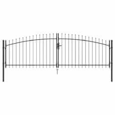 Vidaxl Dvojna vrata s ključavnico Woerden Siva 400 x 199.5 cm Jeklo