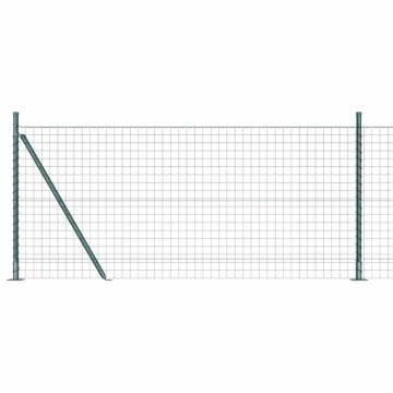 Vidaxl Ograja s stebrom Zelena 1 x 25 m Jeklo in PVC