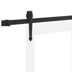 Vidaxl Drsna vrata Bela 61 x 198,5 cm Trden borov les in steklo