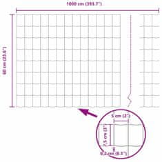 Vidaxl Evropska ograja Siva 0.6 x 10 m PVC prevlečen železo