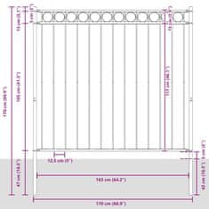 Vidaxl Element Ograje ASSEN Bela 170 x 170 cm Jeklo