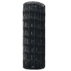 Vidaxl Evropska ograja Siva 0.6 x 25 m PVC prevlečen železo