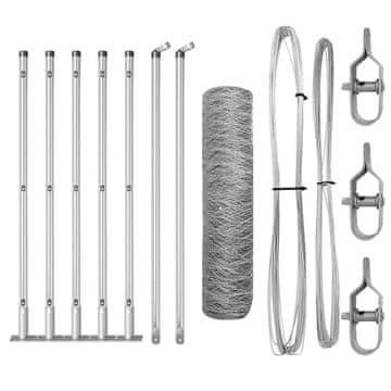 Vidaxl Steber ograje. Srebrna