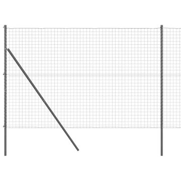 Vidaxl Ograja s stebrom Siva 1,5 x 10 m Jeklo in PVC