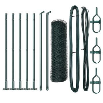 Vidaxl Steber ograje. Zelena 10 x 0,4 m (13 mm mreža) Jeklo in PVC