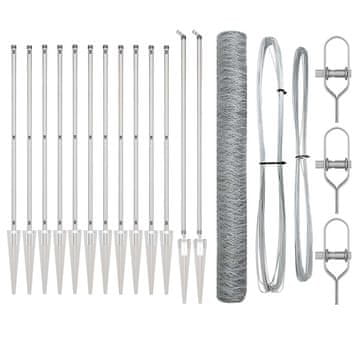 Vidaxl Steber ograje. Srebrna