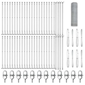Vidaxl Steber ograje. Srebrna