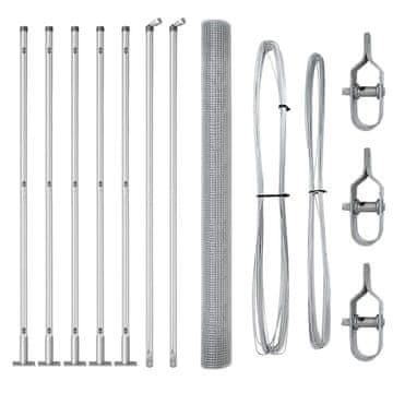 Vidaxl Steber ograje. Srebrna