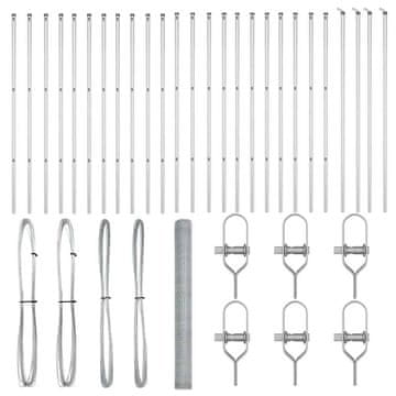 Vidaxl Steber ograje. srebrna