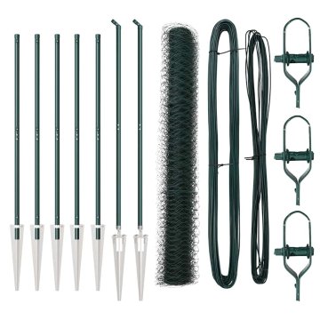 Vidaxl Steber ograje. Zelena 10 x 1,2 m (36 mm mreža) Jeklo in PVC