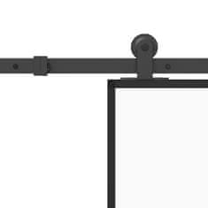 Vidaxl Drsna vrata z opremo 90x205 cm ESG steklo in aluminij