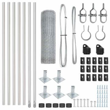 Vidaxl Steber ograje. Srebrna