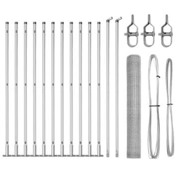 Vidaxl Steber ograje. Srebrna