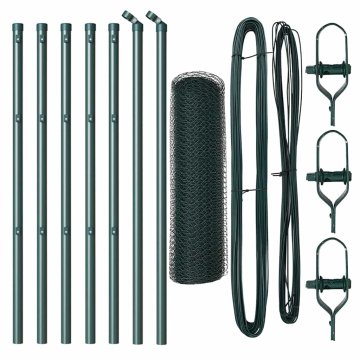 Vidaxl Steber ograje. Zelena 10 x 0,5 m (13 mm mreža) Jeklo in PVC