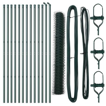 Vidaxl Steber ograje. Zelena 25 x 1 m (36 mm mreža) Jeklo