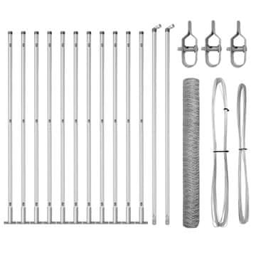 Vidaxl Steber ograje. Srebrna