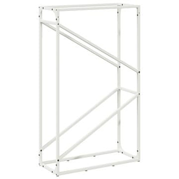 Vidaxl Stojalo za drva belo 60x25x100 cm hladno valjano jeklo