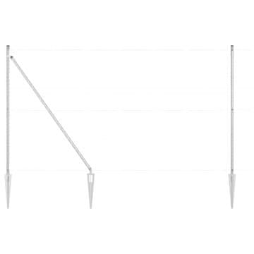 Vidaxl Steber ograje. 52 szt. Siva 3,2 x 3,2 x 225 cm