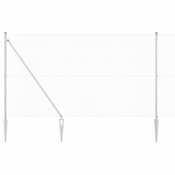 Vidaxl Steber ograje. Srebrna