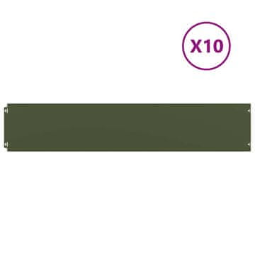 Vidaxl Robniki za trato 10 kosov Olivno zelena Hladno valjano jeklo