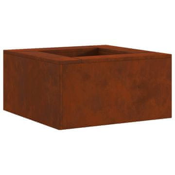 Vidaxl Kaminček za ogenj Rjav 60 x 60 x 30 cm Vremensko odporno jeklo