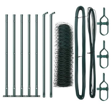 Vidaxl Steber ograje. Zelena 10 x 0,4 m (36 mm mreža) Jeklo in PVC