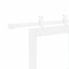 Vidaxl Drsna vrata Bela 61 x 198,5 cm Trden borov les in steklo