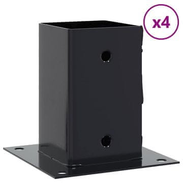 Vidaxl Podstavki za stebre Kvadratni 4 kosi Antracit 91x91 mm