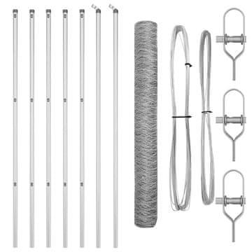 Vidaxl Steber ograje. srebrna