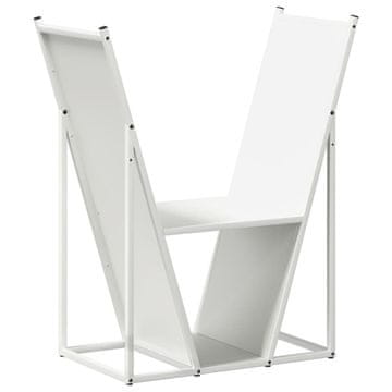 Vidaxl Stojalo za drva belo 69,5x35x81 cm hladno valjano jeklo