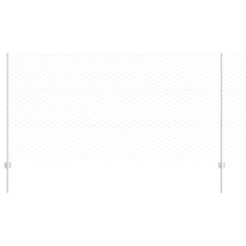 Vidaxl Ograja s stebrom Srebrna