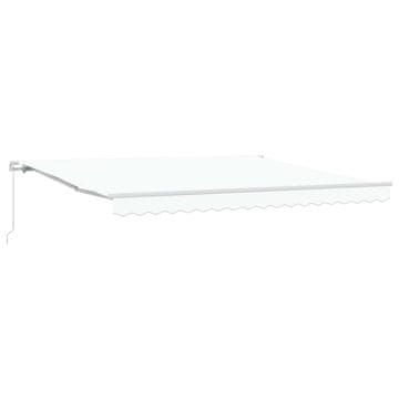 Vidaxl Vlečna tenda Bela 400 × 300 cm Poliester in aluminij