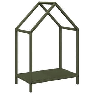 Vidaxl Stojalo za drva olivno zelena 40x25x60 cm hladno valjano jeklo