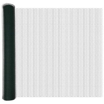 Vidaxl Šesterokotna ograja Zelena 1,2 x 10 m PVC