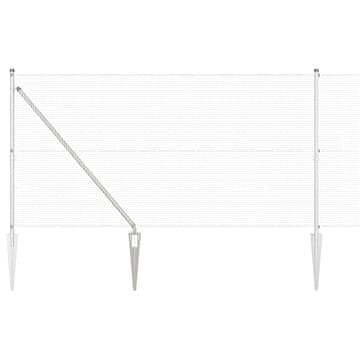 Vidaxl Steber ograje. Srebrna