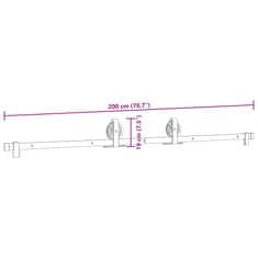 Vidaxl vidaXL Sistem za montažo drsnih vrat, 200 cm, jeklo, črne barve