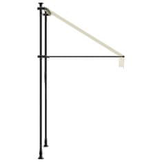 Vidaxl Zložljiva tenda krem 100x150 cm tkanina in jeklo