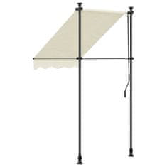 Vidaxl Zložljiva tenda krem 100x150 cm tkanina in jeklo