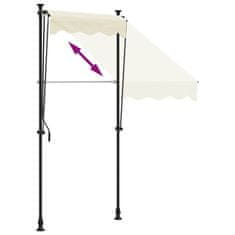 Vidaxl Zložljiva tenda krem 100x150 cm tkanina in jeklo
