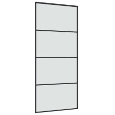 Vidaxl Drsna vrata z opremo 90x205 cm ESG steklo in aluminij