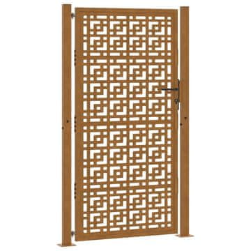 Vidaxl Vrtna vrata 100x175 cm odporna jeklena križna oblika