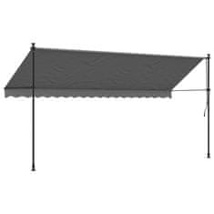 Vidaxl Zložljiva tenda antracit 400x150 cm tkanina in jeklo