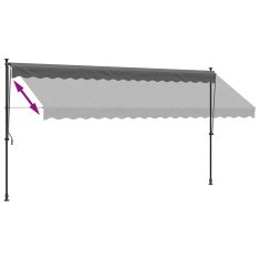 Vidaxl Zložljiva tenda antracit 400x150 cm tkanina in jeklo