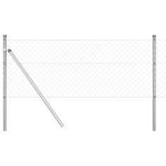 Vidaxl Steber ograje. srebrna 25 x 0,8 m (40 x 40 mm mreža) Jeklo