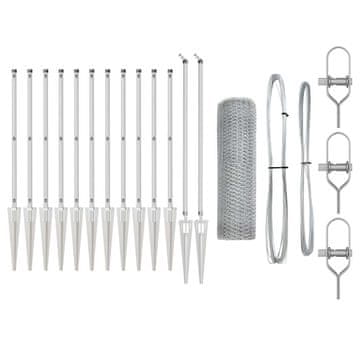 Vidaxl Steber ograje. Srebrna