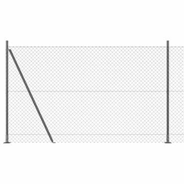 Vidaxl Steber ograje. Siva 10 x 1,5 m (40 x 40 mm mreža) Jeklo in PVC